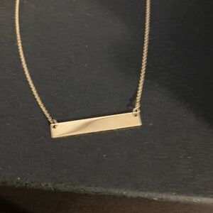 14k solid yellow gold bar necklace